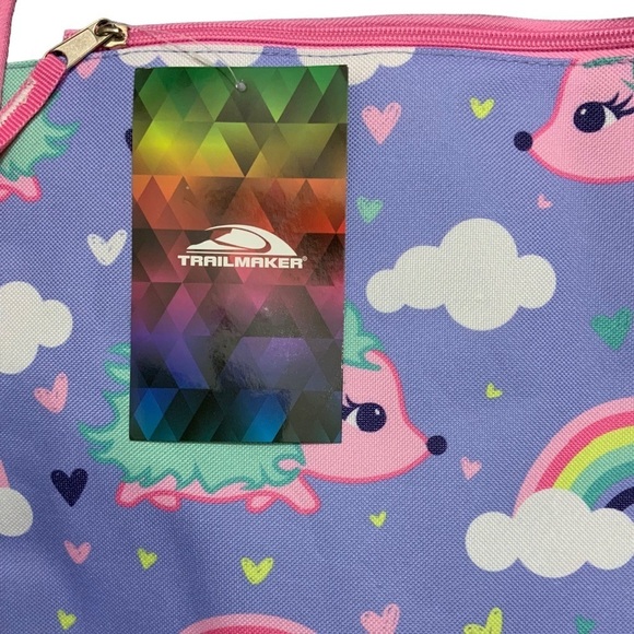 Trailmaker Girls' Rainbow Backpack Adjustable Padded Straps Purple Blue 17 inch - Picture 5 of 9